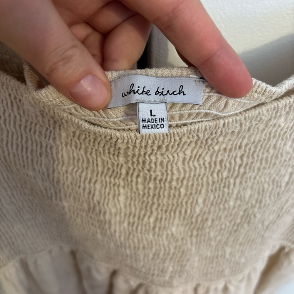 White Birch Textured Cream Dress - Picture 3 of 4